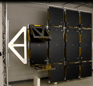 Deployable Antenna in mid phase II deployment with panel 1 deploying